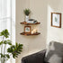 Set 2 11.8 16.5 inches Demigo Corner Shelf Wall Mount, of Solid Acacia Wood x Floating Corner Shelves, Smooth - Durable