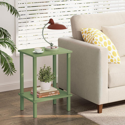 2-Tier TB01BOG034 TUTOTAK End Table, Side Table, Nightstand, Storage Shelf, Sofa Side Table for Small Space, Living