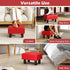 Giantex Small Foot Stool Ottoman, PU Leather Footrest with Storage, Padded Rectangle Footstool, Small Sofa Step Stool