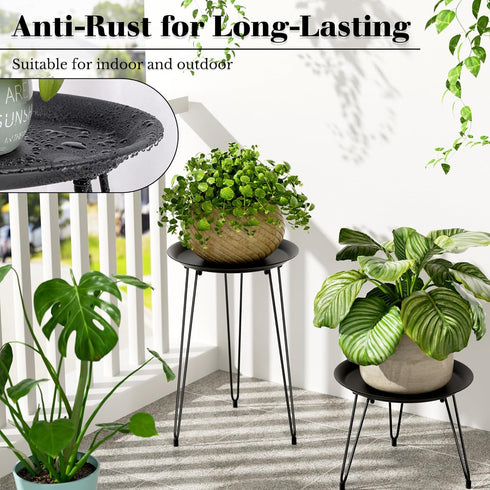 1 Pack SUEH DESIGN Plant Stand Indoor, Metal Plant Stand Round Plant Table Heavy Duty Plant Stool Tall Flower Pot