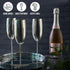 Oak & Steel 4 Silver Stainless Steel Champagne Flutes with Gift Box, 284 ml - Elegant & Unbreakable for Outdoor Parties