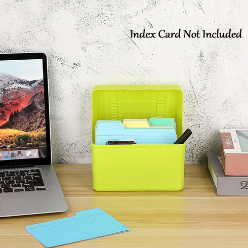 BTSKY 1 Pack 4 x 6 inch Index Card Box - Plastic Storage Organizer for Recipes, Note Cards, and Flashcards