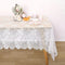 QueenDream White Lace Tablecloth, 60 x 120 Inches, Rectangular Vintage Embroidered Lace Fabric Overlay