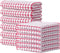 Kitinjoy Cotton 12 Pack Kitchen Towels and Dishcloths Sets, 16 x 25