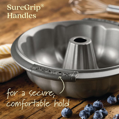 Anolon Advanced Nonstick Fluted Mold Baking Pan, 9.5 Inch, Carbon Steel, Gray