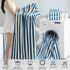 18 Set Loop-6 Towels,6 Towels,6 Set Pcs Navy Stripe Bath Towel with Hanging Bath Hand Washcloths Soft Family Towels