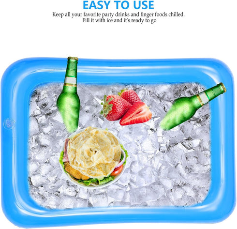 YARNOW Inflatable Cooler, 4PCS Ice Serving Bar Coolers for Parties, Transparent Buffet Server Tray for Indoor Outdoor