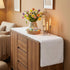 48 inches duduta White Faux Fur Table Runner Long, Fluffy Dresser Runner Covers Coffee Table Runner Spring Easter Home