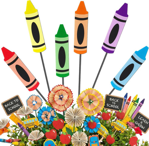 Pickmesh 6 Pcs 12" Kindergarten Graduation Decorations Crayon Metal Yard Signs Outdoor