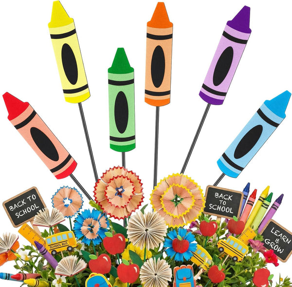 Pickmesh 6 Pcs 12" Kindergarten Graduation Decorations Crayon Metal Yard Signs Outdoor