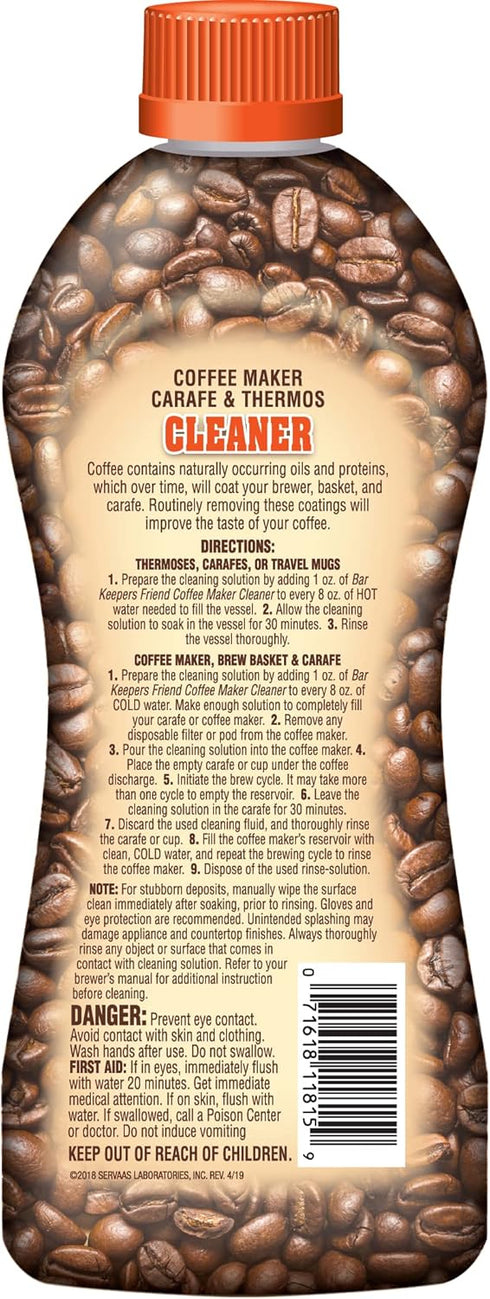 Bar Keepers Friend Coffee Maker Cleaner, 12oz