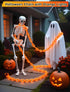 Lights,10.5 175LED Halloween Chain String FT Plastic Chain Orange Light Battery Operated with Memory Timer,Waterproof