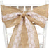 5"x108" Efavormart | Natural Burlap with Lace Chair Sashes Covers, Hessian Fabric Rustic Jute Chair Sashes Covers