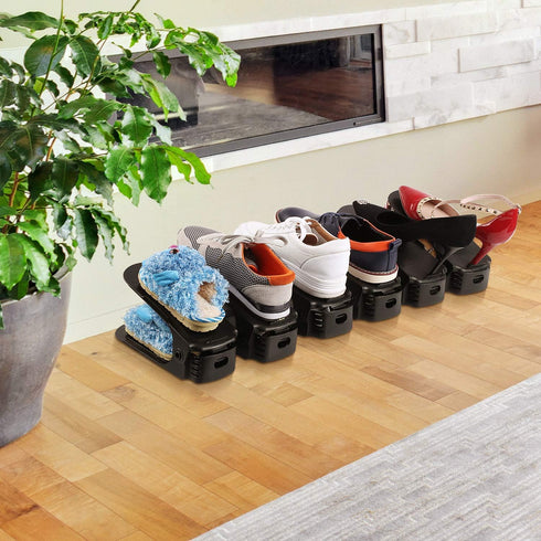 Soerreo (10 Set) Shoe Slot Storage Box Adjustable Shoe Rack Save Space Suitable for High Low Heels, Sneakers