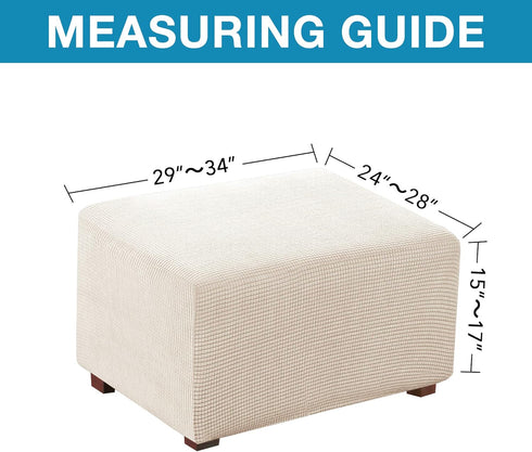 Flamingo P Ottoman Cover - Extra Large Folding Storage Stool Protector, Soft Rectangle Slipcover, Biscotti Beige