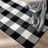 LEVINIS Black and White Doormat 51.2''x23.6'', Washable Cotton Farmhouse Layered Outdoor Buffalo Plaid Rugs