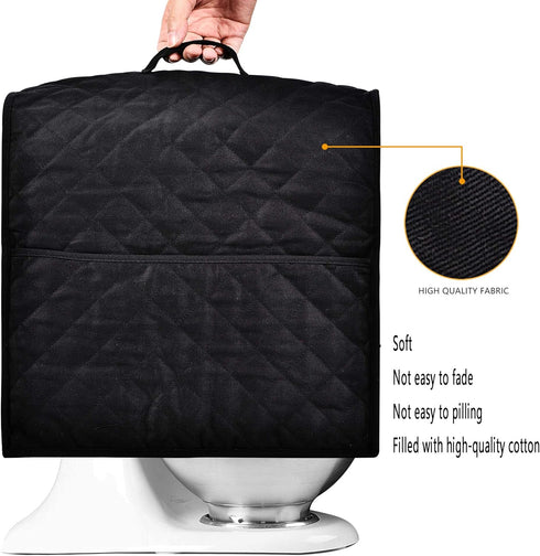 Stand Mixer Cover compatible with Kitchenaid Mixer, Fits All Tilt Head & Bowl Lift Models,Fine, Soft, Not Easy to Fade, Not Easy To Pilling. (Fits for 4.5-Quart and All 5-Quart, Black) by NALAN