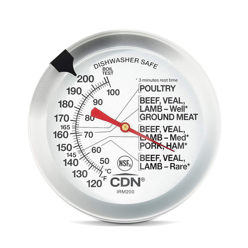 CDN Ovenproof Meat Thermometer, NSF Certified Pro Accurate, 2" Dial, Waterproof, Easy-to-Read