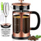 French Press Coffee Maker (34oz 1Quart 5-6Cup), with 4 Filters System, Borosilicate Glass, Cold Brew Coffee Tea Pot