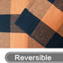MUBIN Hand-Woven Cotton Rug, 27.5 x 43 Inches, Orange and Black Plaid Fall Outdoor Decorative Mat for Porch