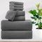 Mistyrose 8 Piece Oversized Bath Towels Set for Family, Soft Dark Gray