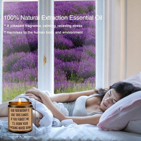 Homsolver Funny Scented Soy Candle Gifts - Premium Lavender Scent, Best Friend Birthday Christmas Gifts for Women