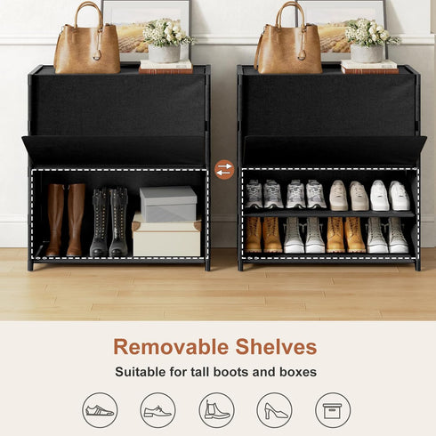 5 20 Closet, Shoe Rack, Tier Shoe Storage Cabinet with Door Pair Plastic Shoe Shelves Organizer for Entryway, Hallway