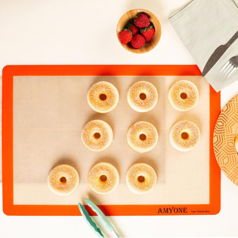 Silicone Baking Mats for 2/3 Size Pan, Non-Stick Baking Sheet Liners for Cookies, Pastries, 15 x 21-inch