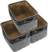 Sorbus Fabric Storage Cubes 15 Inch - Big Sturdy Collapsible Canvas Storage Bins with Dual Handles - 3 Pack | Grey/Tan