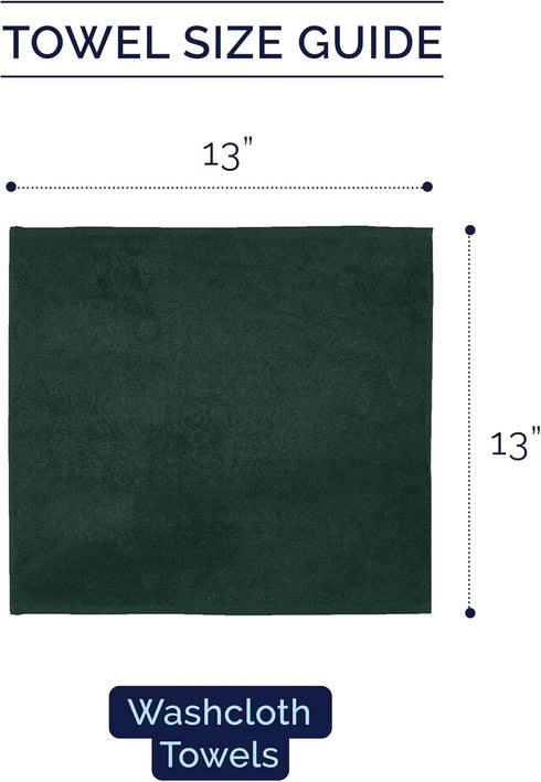6 Pack Set 13 13 inch, 100% 6PC Set Elegant Comfort Premium Turkish Cotton Washcloths - x Luxurious Hotel Spa Quality