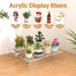 12x4.3x2 pack 2, 12 12x4.3x2 Inch Sezanrpt Acrylic Shelf Riser of Clear Display Shelf for Shoes, Glasses, Plants, Home
