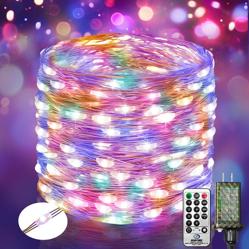 btfarm Fairy Lights Plug in with Remote, 66FT 200 LED Outdoor Twinkle