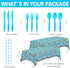 Xigejob 24 Traffic Jam Cars Trucks Transportation Birthday Party Supplies Dinnerware, Plate, Cup, Napkin, Tablecloth