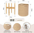 WILLITAT Plant Basket with Stand, Indoor Round Wicker Basket Plant with Bamboo Wood Stand, Decorative Woven Rope Flower