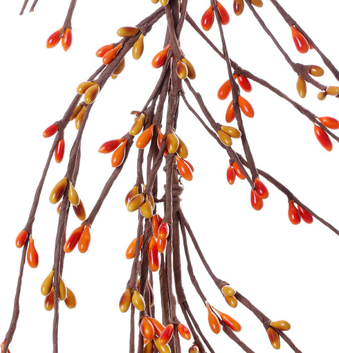 5FT J'FLORU Fall Pip Berry Garland - Artificial Autumn Decor (Orange/Yellow)