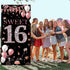 Sweet 16 Birthday Door Banner Backdrop, Happy 16th Birthday Decorations for Girls, Rose Gold, 6.1ft x 3ft