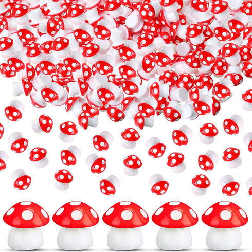 Yulejo 160 Pcs Tiny Mushroom Miniature Figurines, Realistic Resin Mushroom Statue Decor,