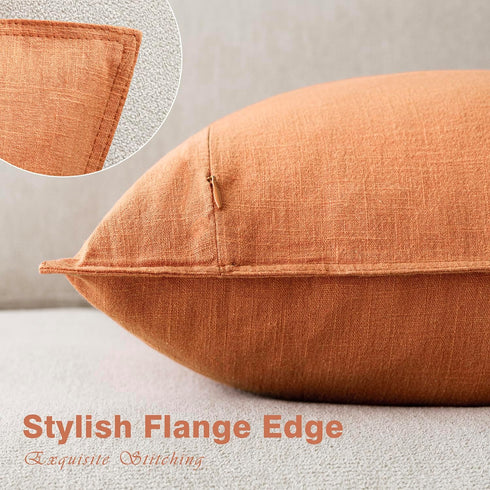 Pack 2, 12 20 Inch Foindtower of Decorative Linen Soild Throw Pillow Covers Soft Accent Lumbar Cushion Case Boho