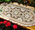 Laivigo Handmade Crochet Lace Oval Lucky Flower Tablecloth Table Runner Doilies, 12x24 Inch, Beige