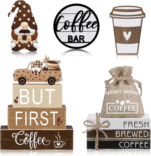 Vercraft 11 Pcs Coffee Bars Table Decorations Coffee Tiered Tray Decor Farmhouse Table