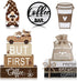 Vercraft 11 Pcs Coffee Bars Table Decorations Coffee Tiered Tray Decor Farmhouse Table
