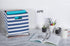 DII Polyester Cube Storage Collection, Collapsible Hard Sided Bin, 13x13x13", Nautical Blue
