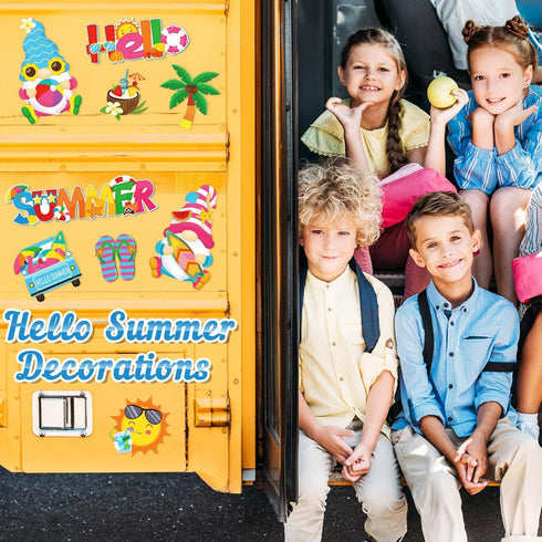 9 Pieces Summer Magnets, Gnomes Flip Flop Beach Magnetic Stickers for Summer Pool Party Refrigerator Decor