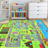JinKune 60'' 84' Large Kids Carpet Play Mat Rug for Playroom, x Car Rugs Mat for Kids Toy Cars, City Life with Road