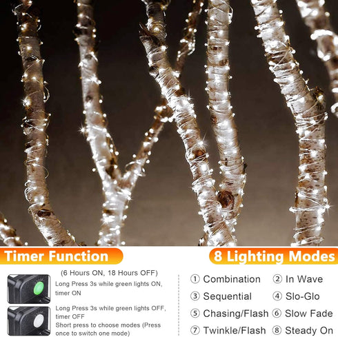 66FT 200 Joomer Fairy String Lights LEDs Plug in Fairy Lights Indoor Copper Wire String Light DIY for Bedroom, Parties