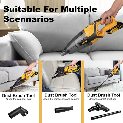 Mellif Cordless Vacuum for Dewalt 20V Max Battery, Handheld Electric Power Cleaner for Hardwood Floor, Carpet, Pet Hair