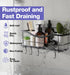KINCMAX 4 Premium Shower Caddy - Self Adhesive Shower Shelf with Hooks - No Drill Large Capacity Stainless Steel Rack