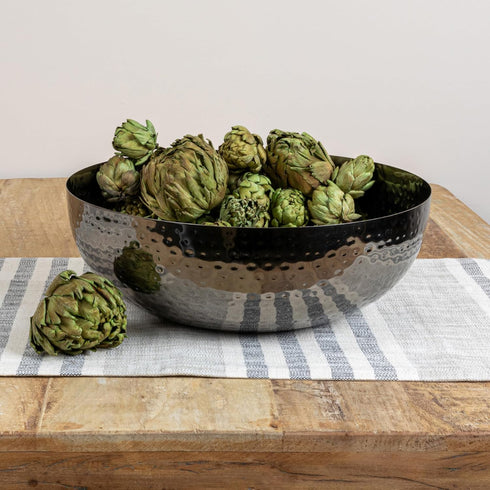 Creative Co-Op Metal Bowl in Oxidized Silver