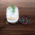 Multicolor Paws Dog Design Absorbent ROUND Fabric Felt Neoprene Car Coasters for Drinks, 2pcs Set