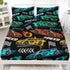 Set 2 Sets. HOSIMA Cartoon Sports Car Bedding - Queen Size, Fast and Furious Racing Car Pattern with Pillowcases, Black